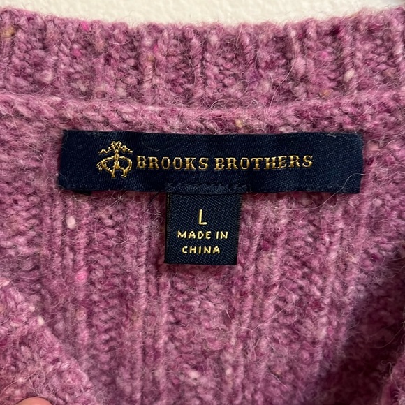 Brooks Brothers sweater top woman’s cable knit crew neck merino wool alpaca - Picture 9 of 10